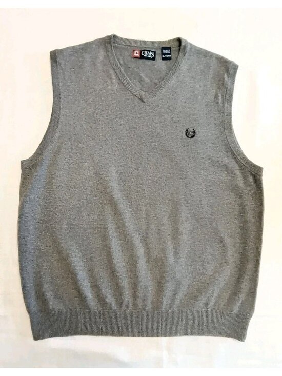Chaps Other - Chaps Men's Logo Knit Sweater Vest Cotton Size XL/TG Classic Gray